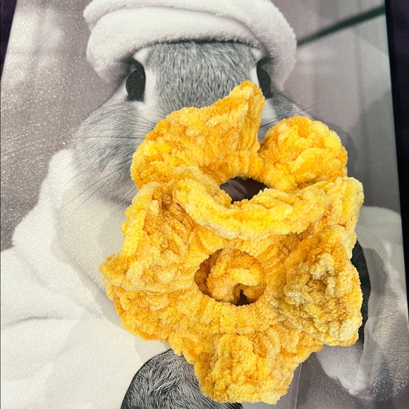 Hand Crafted Accessories - Yellow Crochet Hair Scrunchie set of 2